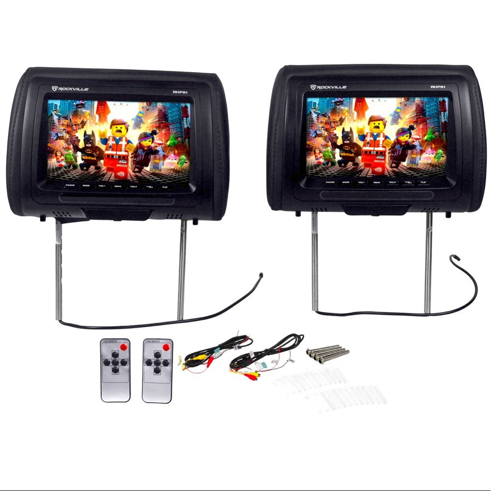 The Rockville RHP91 is a 9" pair of universal headrest monitors for car.